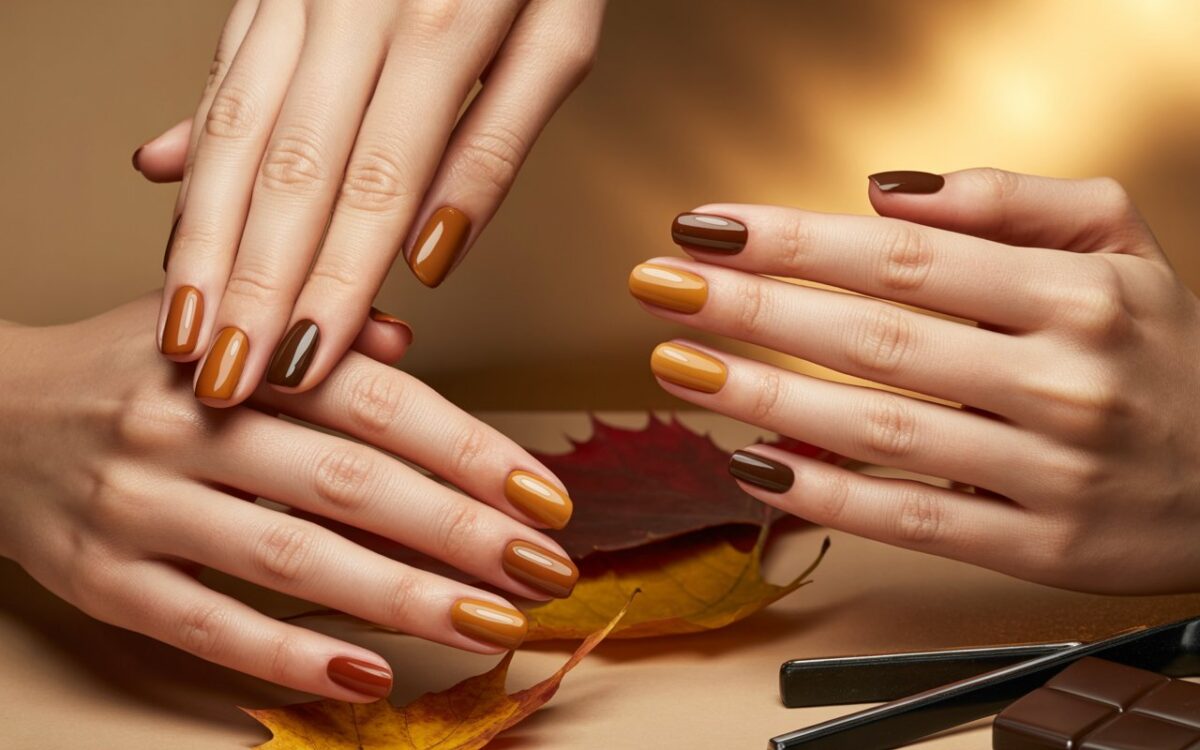 Chestnut nails, caramel nails, cocoa nails… les tons chauds envahissent les salons